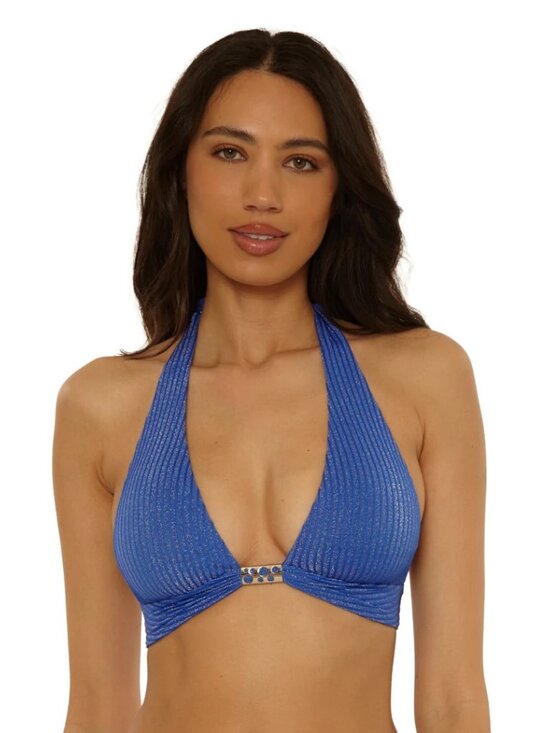 BECCA Other - BECCA GOLDEN ISLE HALTER circle mosaic cut-out hardware - Lapis sizes S, M, L, D